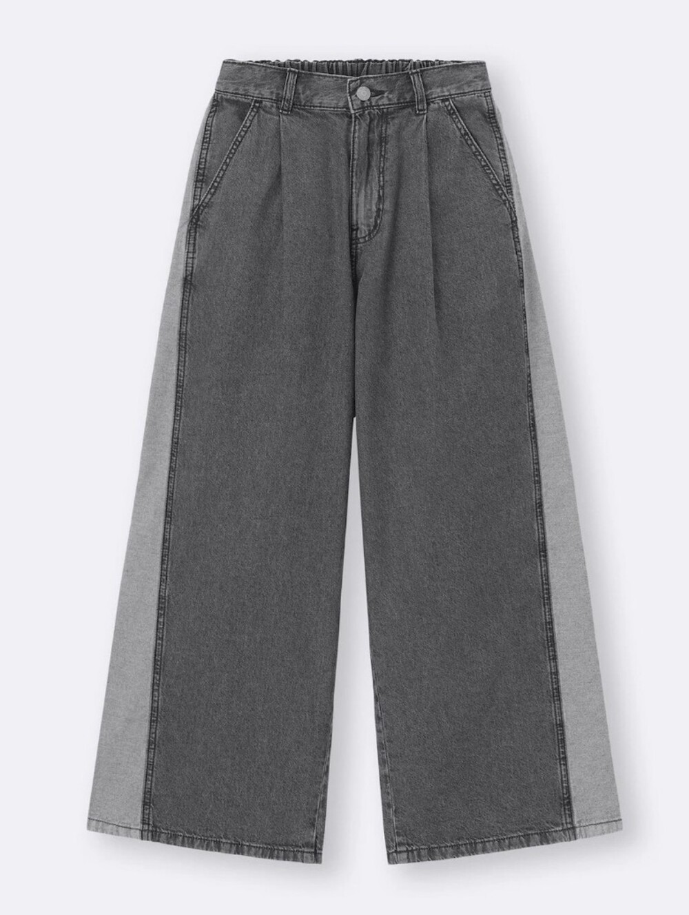 GU Girls Dark Gray Denim Side Line Pants Jeans👖